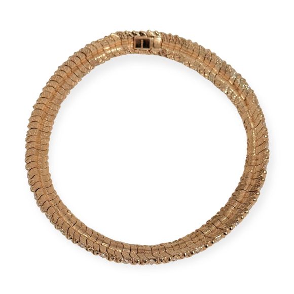 Vintage CINER 18K Gold and Pave Crystal Choker Necklace - Picture 5 of 8